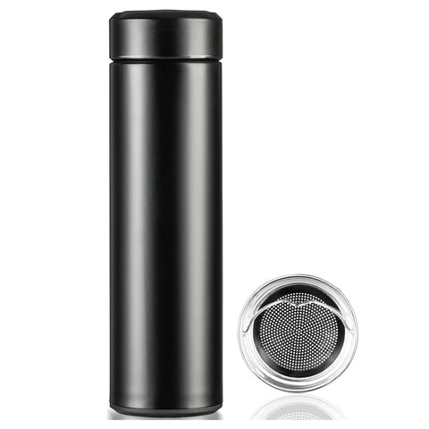 Black Insulated Water Bottle with Steeper 17oz